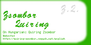 zsombor quiring business card